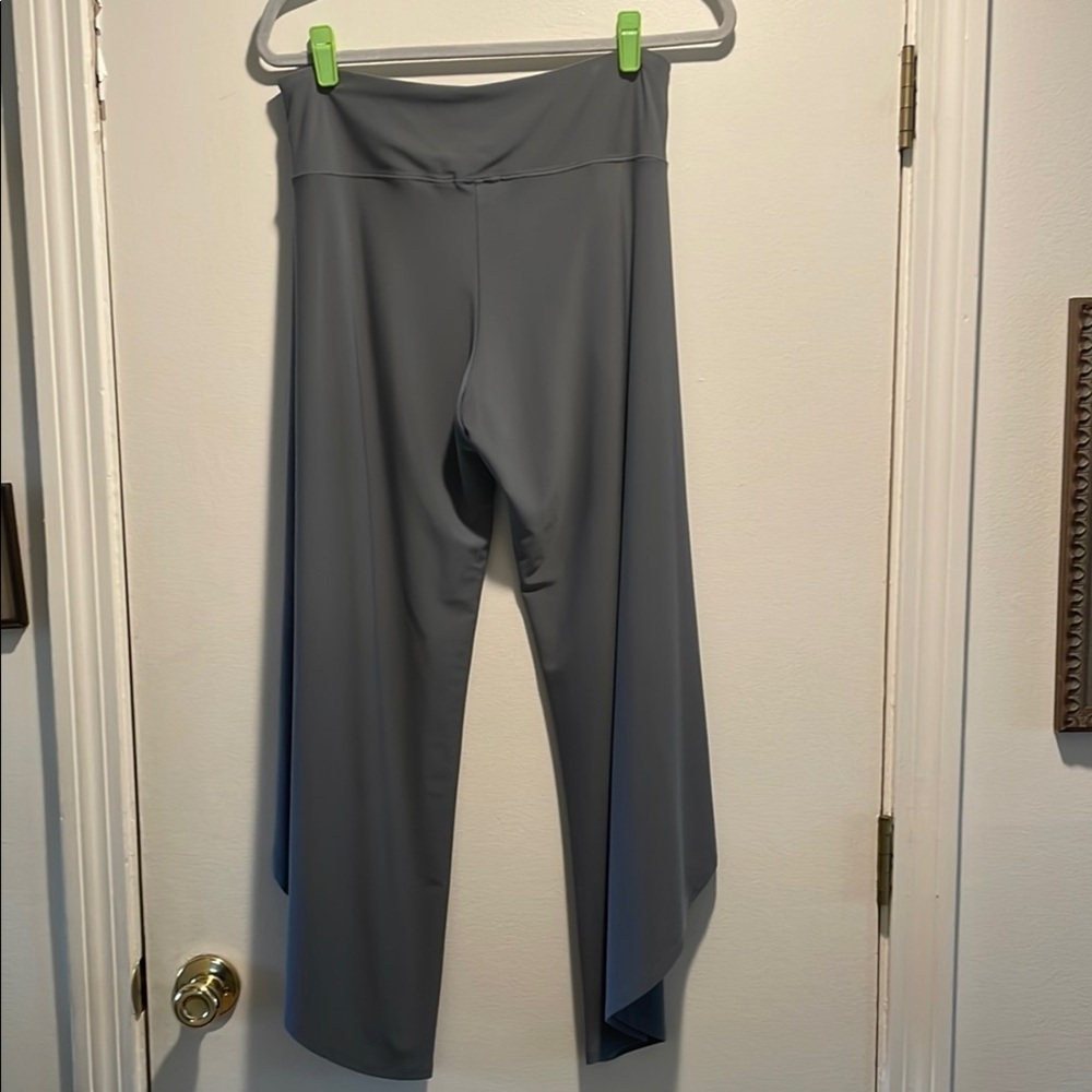 Focus by JJ Steel Gray Wrapped Asymmetrical Pull Up Draped Wide-Leg Pants - Picture 8 of 10